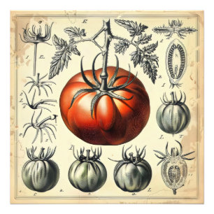 Tomaten Diagramm Vintage Fotodruck