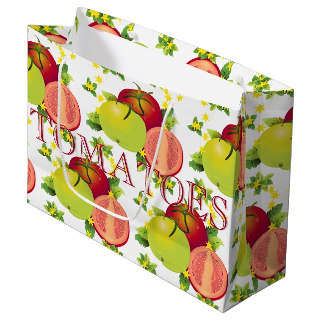 Tomaten Gemüse Obstgarten Große Geschenktüte (Vorderseite Schrägansicht)