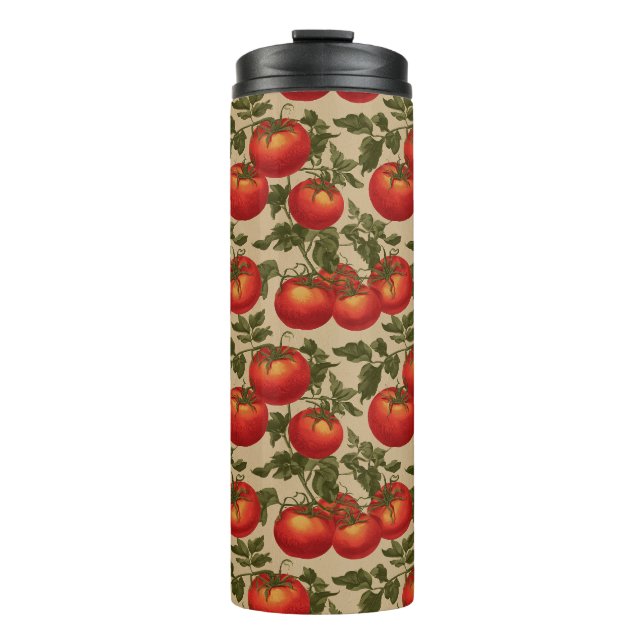 Tomaten im Vintage-Stil Thermosbecher (Vorderseite)