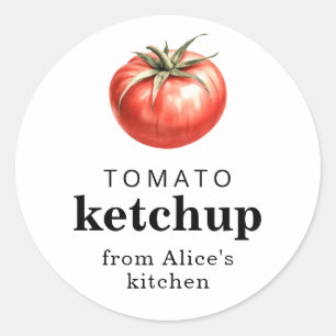 Tomaten-Ketchup-Homemade-Etikett  Runder Aufkleber
