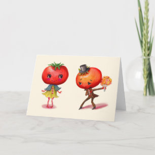 Tomaten kitschiges süßes Paar Küche Feiertagskarte