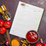 Tomaten Kochrezeptur Notepad Notizblock<br><div class="desc">Ein einfaches Notizblock mit Tomaten für die Zubereitung von Rezepten.</div>