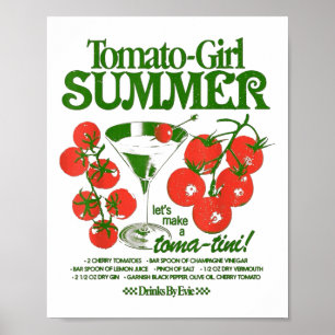 Tomaten-Mädchen Sommer Tomate Frische Früchte Tren Poster