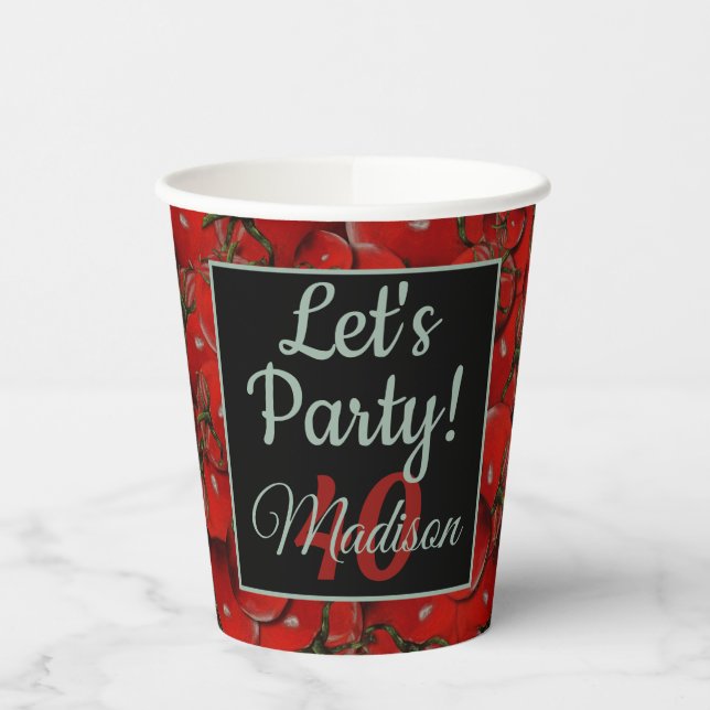 Tomaten Papier Cups Pappbecher (Links)