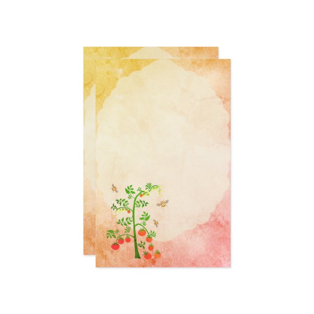 Tomaten/Paradeiser-Pflanze und Bienen 3 (Vorderseite/Rückseite Beispiel)