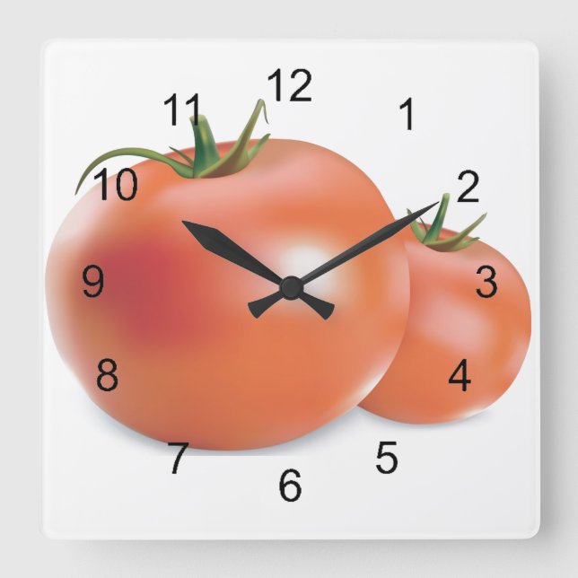 Tomaten/Paradeiser-Wandklemme Große Wanduhr (Vorderseite)