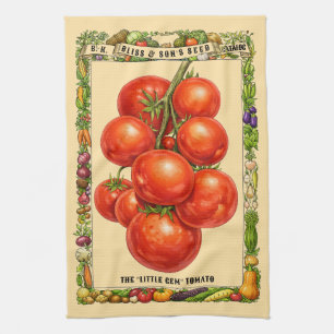 Tomaten Retro-Viktorianische Ära Botanische Kunst Geschirrtuch