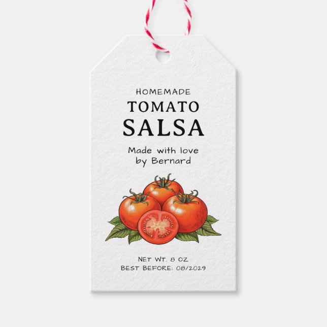 Tomaten-Salsa-Etikett Geschenkanhänger (Vorderseite)