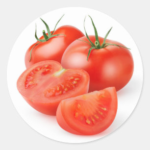Tomaten schneiden runder aufkleber