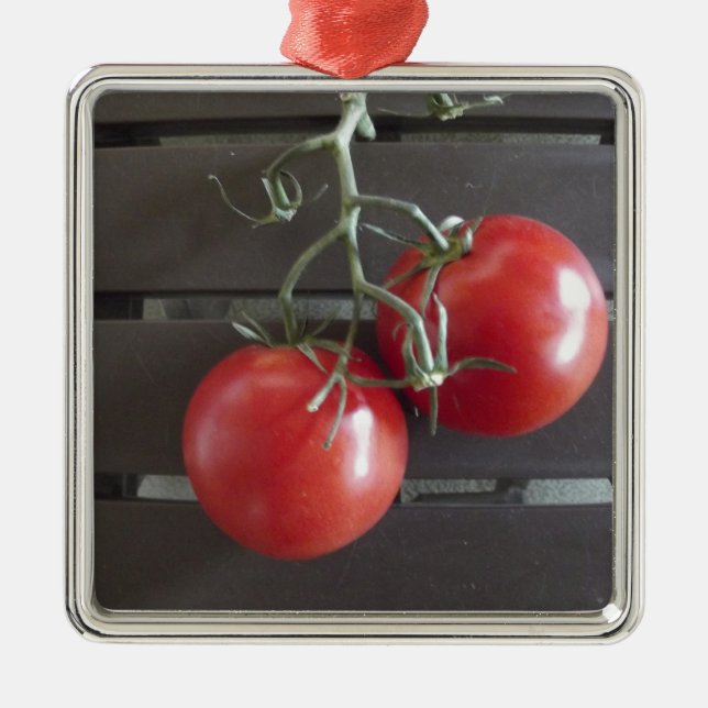 Tomaten Silbernes Ornament (Vorne)