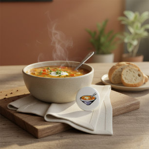 Tomaten-Suppe-Schale mit Löffel Button