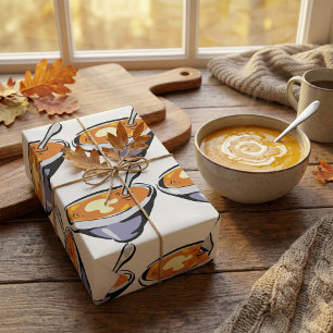 Tomaten-Suppe-Schale mit Löffel Geschenkpapier