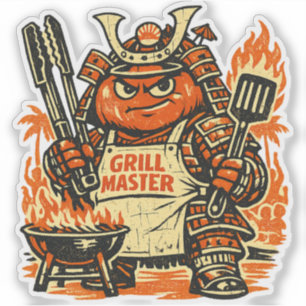 Tomaten-Tank-BBQ-Kommandant — Vintage-Sommergrill  Aufkleber