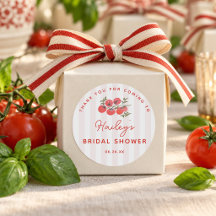 Tomaten- und gestreifte italienische Brautparty