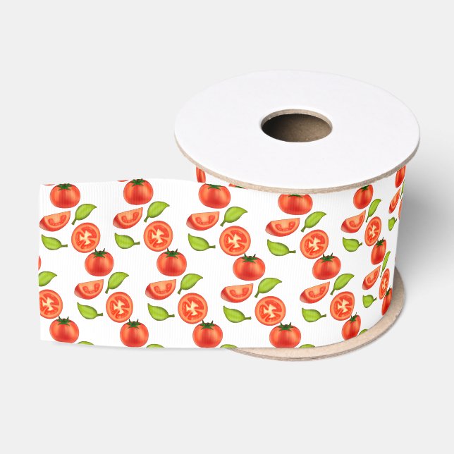 Tomaten und Oregano Ripsband (Spule)