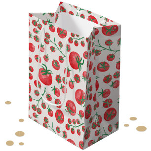 Tomaten-Wasserfarbmuster Mittlere Geschenktüte