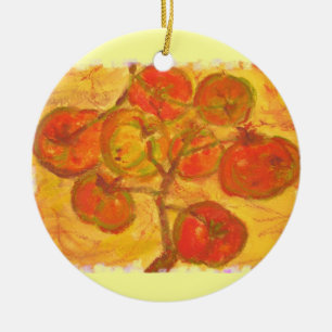Tomatencluster Aquarell Keramik Ornament