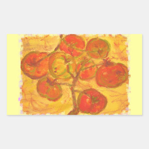 Tomatencluster Aquarell Rechteckiger Aufkleber