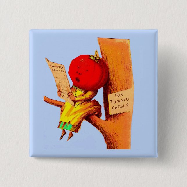 Tomatenführerin mit viktorianischer Visitenkarte Button (Vorderseite)