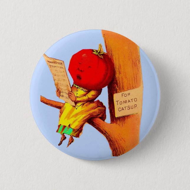 Tomatenführerin mit viktorianischer Visitenkarte Button (Vorderseite)