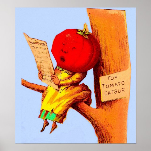 Tomatenführerin mit viktorianischer Visitenkarte Poster (Vorne)