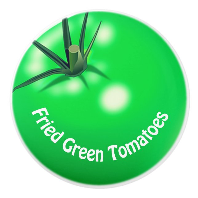 Tomatengebratene grüne Tomaten niedlicher Sommer Keramikknauf (Vorderseite)