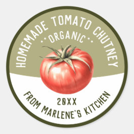 Tomatenkaninsel, hausgemacht, zum Konservieren von Runder Aufkleber
