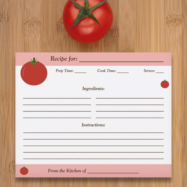 Tomatenkarte (Tomato Recipe Card)
