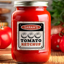 Tomatenketchup bearbeitbare Aufkleber mit Grunge-S