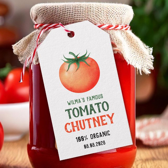 Tomatenküppchen, hausgemacht mit rotem Tomatenmust Geschenkanhänger (Von Creator hochgeladen)