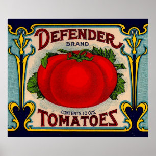 Tomatenmarke Defender der 1910er Jahre Poster