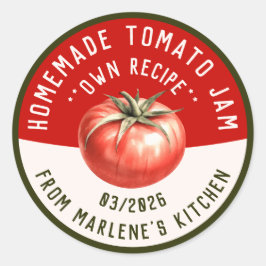 Tomatenmarmelade in zwei Farben Runder Aufkleber