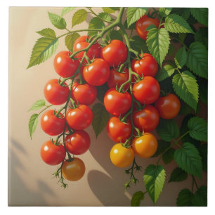 Tomatenpflanzen-Gartenbau-Themen Sommer-Vibes Fliese