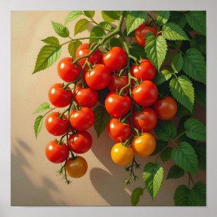 Tomatenpflanzen-Gartenbau-Themen-Sommerstimmung Poster