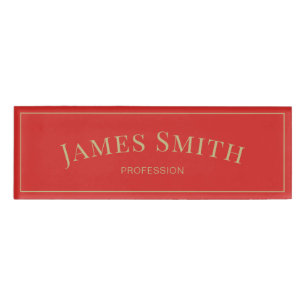 Tomatenrot Modern Minimalist Professional Namenschild