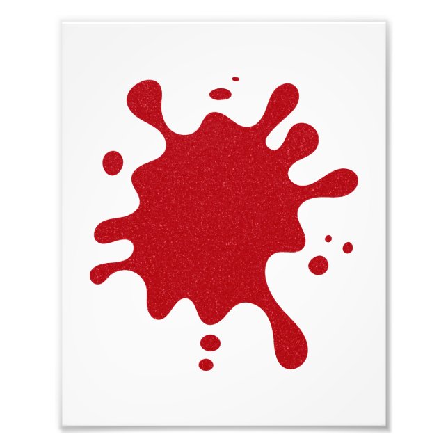 Tomatenroter Spritzer auf weißem Poster – Anpassba (Vorne)