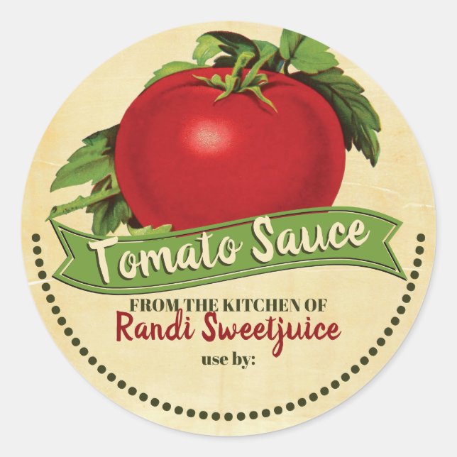 Tomatensalsa personalisiertes Konservenetikett Runder Aufkleber (Vorderseite)