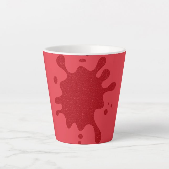 Tomatenscharlachroter Splat-Mug – Editierbares Des Milchtasse (Vorderseite)