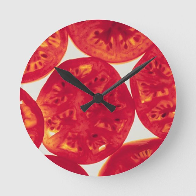 Tomatenscheiben Runde Wanduhr (Vorderseite)