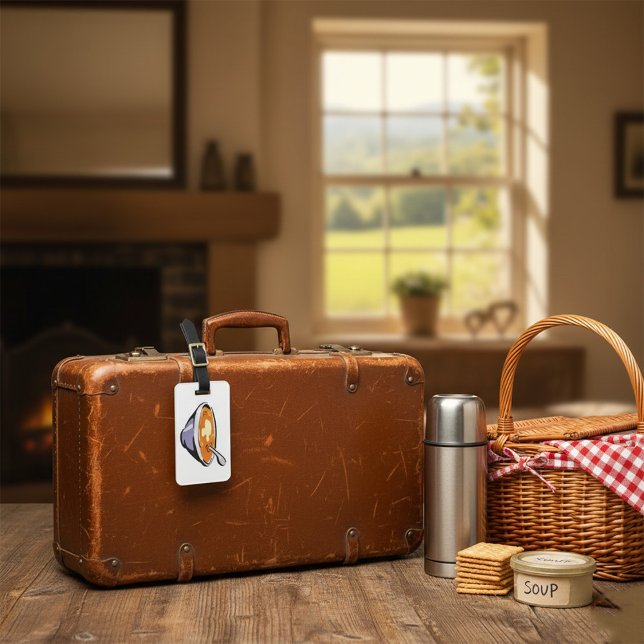 Tomatensuppe mit Löffel Gepäckanhänger (Von Creator hochgeladen)