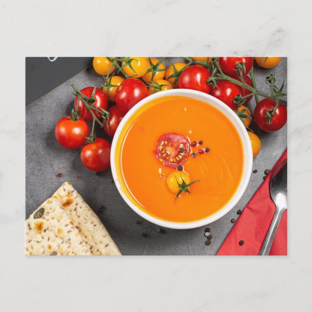 Tomatensuppe Postkarte (Vorderseite)