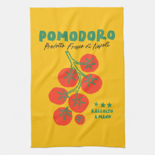 Tomatillo-Tomate handgezeichnet italienischer Vint Geschirrtuch