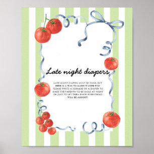 Tomato Baby Dusche Spätabend Windeln Poster
