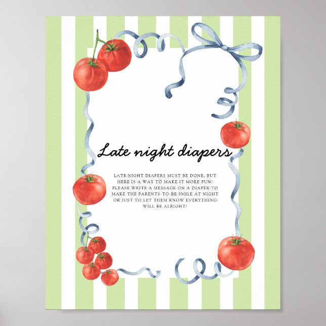 Tomato Baby Dusche Spätabend Windeln Poster (Vorne)