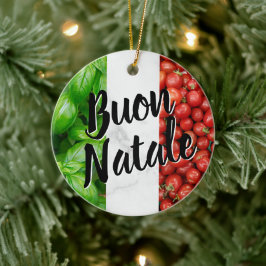 Tomato Basil Buon Natale Keramik Ornament