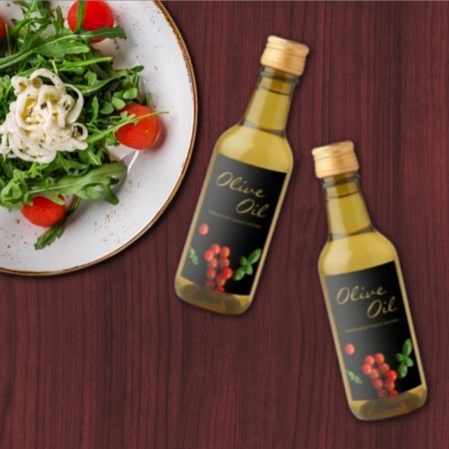 Tomato Basilikum Olivenöl Präfektionssiegel Weinetikett (Von Creator hochgeladen)