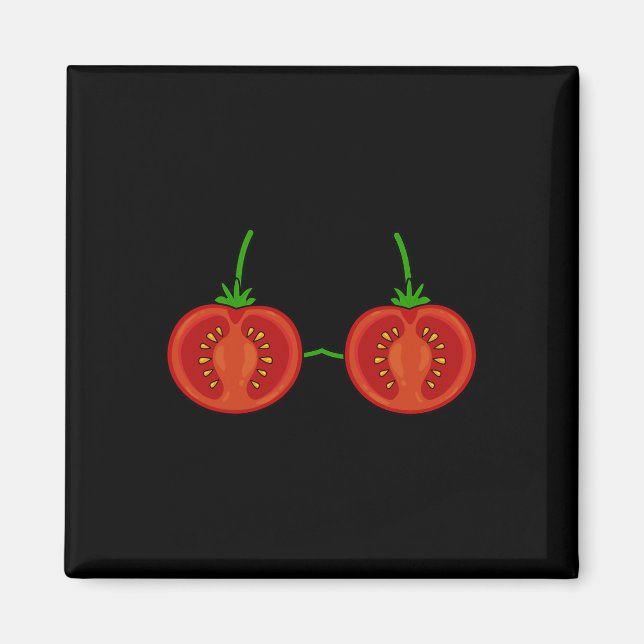 Tomato Brust Kostüm Niedlich leicht Gemüse Hallowe Magnet (Vorne)