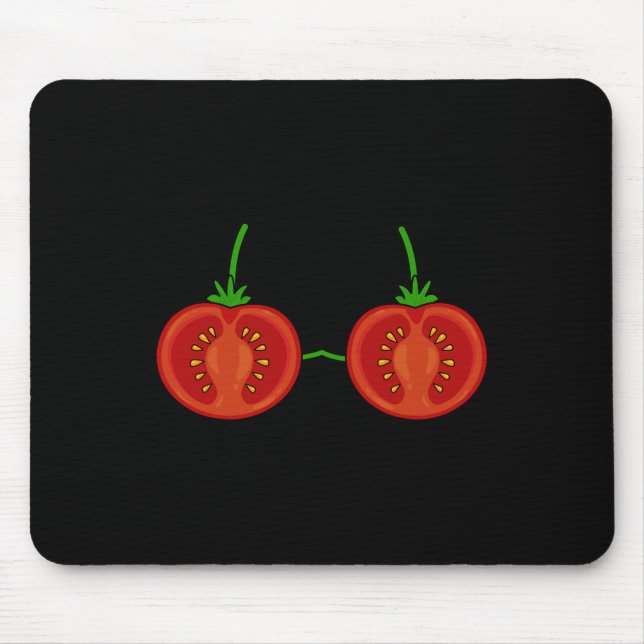 Tomato Brust Kostüm Niedlich leicht Gemüse Hallowe Mousepad (Vorne)