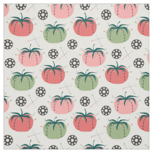 Tomato Button Cushions and Bobbins - Rosa Limon Stoff