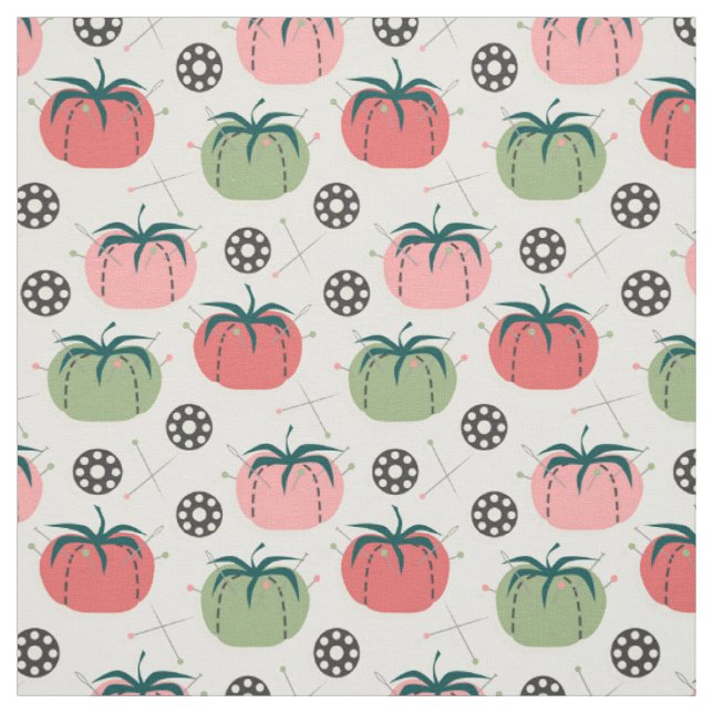 Tomato Button Cushions and Bobbins - Rosa Limon Stoff (Muster)